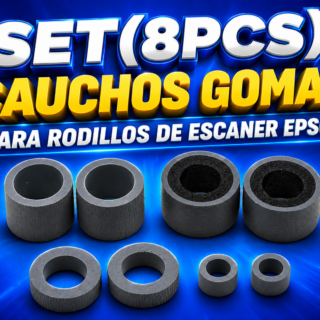 SET(8PCS) CAUCHOS GOMAS PARA RODILLOS DE ESCANER EPSON DS-510 DS-520 DS-560 DS-410 DS-510N DS-520N B12B813561 B12B819381
